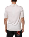 Dolce & Gabbana White Cotton Collared Short Sleeves T-shirt