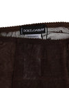 Dolce & Gabbana Brown Nylon Logo Lace Leggings Pants Underwear