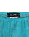 Dolce & Gabbana Light Blue Logo Lace Tight Midi TrouserUnderwear