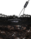 Dolce & Gabbana Black Floral Lace Mesh High Brief PantyUnderwear