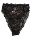 Dolce & Gabbana Black Floral Lace Mesh High Brief PantyUnderwear
