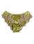 Dolce & Gabbana Green Silk Satin Floral Lace Trim Panty Underwear