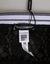 Dolce & Gabbana Black Lace Slip Brief Logo WaistbandUnderwear