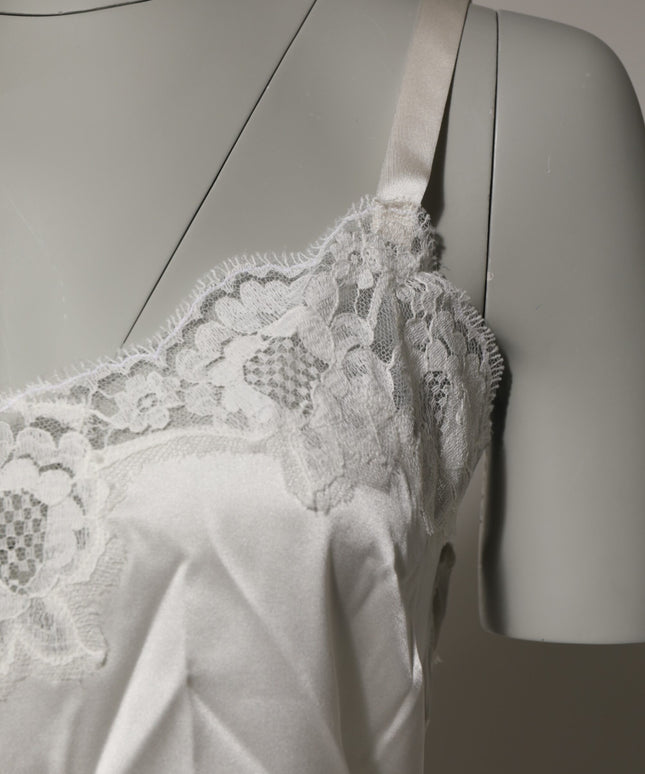 Dolce & Gabbana Off White Floral Lace Tank Lingerie Top Underwear