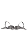 Dolce & Gabbana Gray Silk Underwired Balconette Bra Underwear