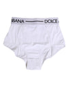 Dolce & Gabbana White Nylon Logo Waistband Coulotte Underwear