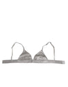 Dolce & Gabbana Gray Silk Satin Triangle Soft Cup Bra Underwear