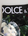 Dolce & Gabbana Black Floral Print High Waist PantyUnderwear