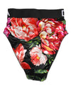 Dolce & Gabbana Black Floral Print High Waist PantyUnderwear