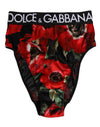 Dolce & Gabbana Black Floral Print High Waist Panty Underwear