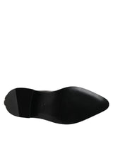 Dolce & Gabbana Black Leather Studded Men Short Boots Shoes