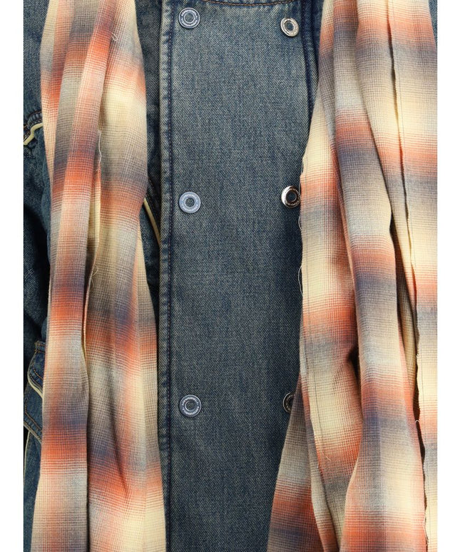 MARBELL Denim Down Jacket With Scarf