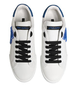 Dolce & Gabbana White Leather DG Logo Low Top Sneakers Shoes