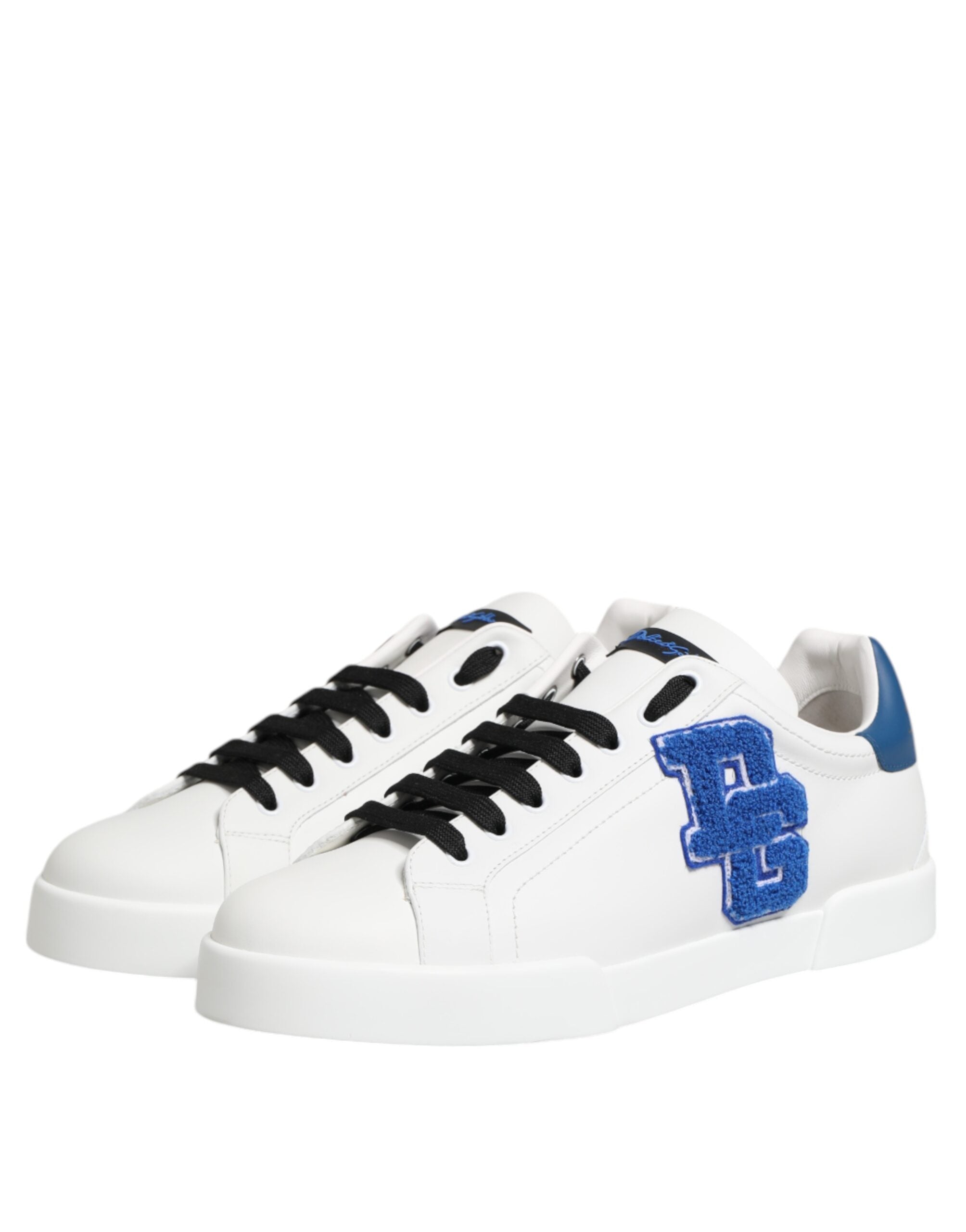 Dolce & Gabbana White Leather DG Logo Low Top Sneakers Shoes