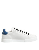 Dolce & Gabbana White Leather DG Logo Low Top Sneakers Shoes