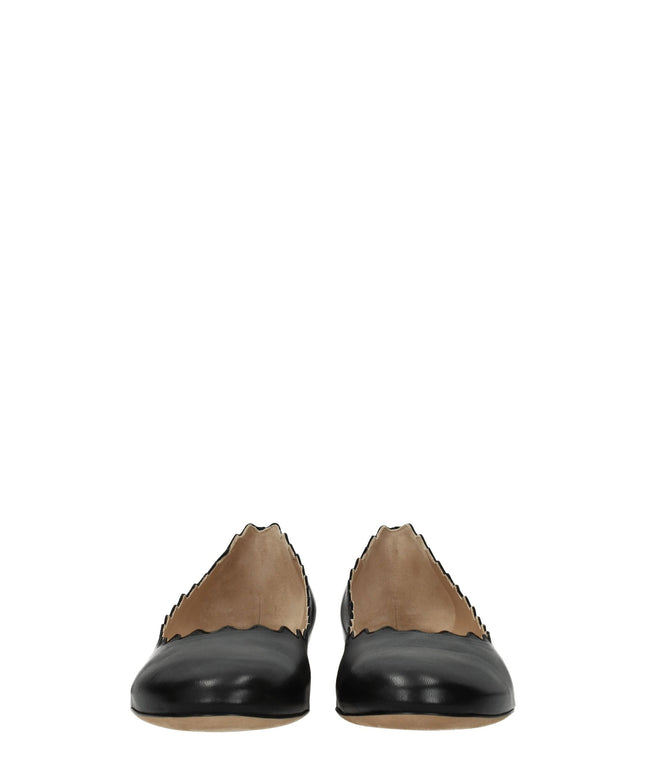 Chloé Black Leather Ballet Flats