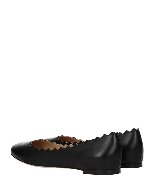 Chloé Black Leather Ballet Flats