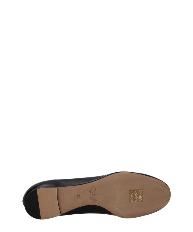 Chloé Black Leather Ballet Flats