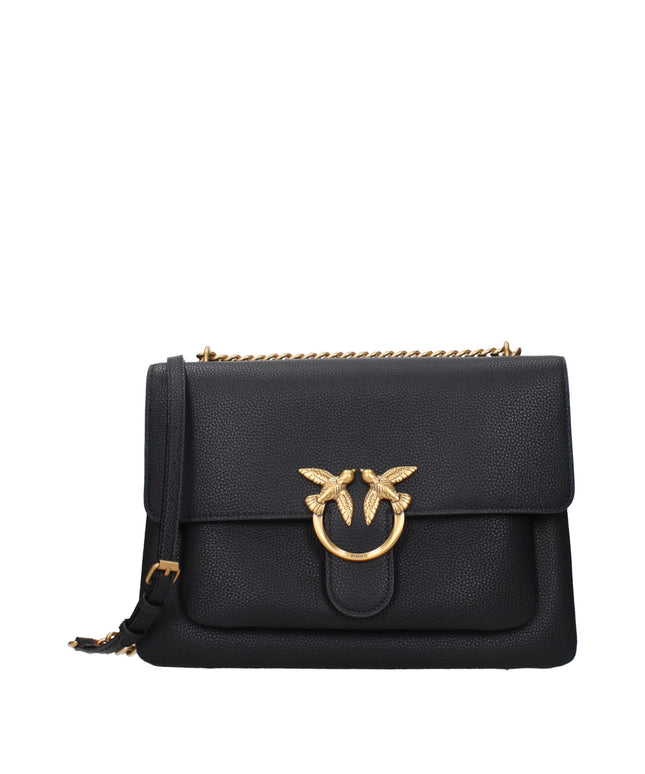 PINKO Black Leather Crossbody Bags