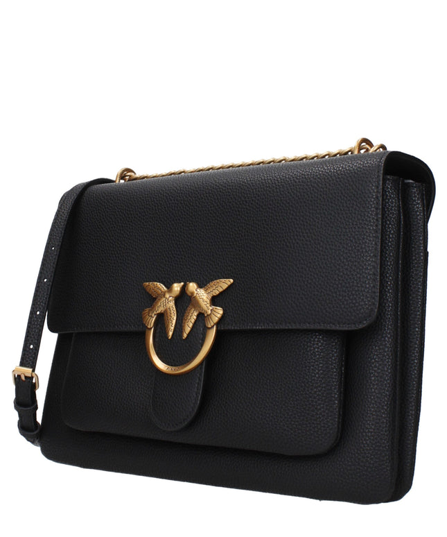 PINKO Black Leather Crossbody Bags