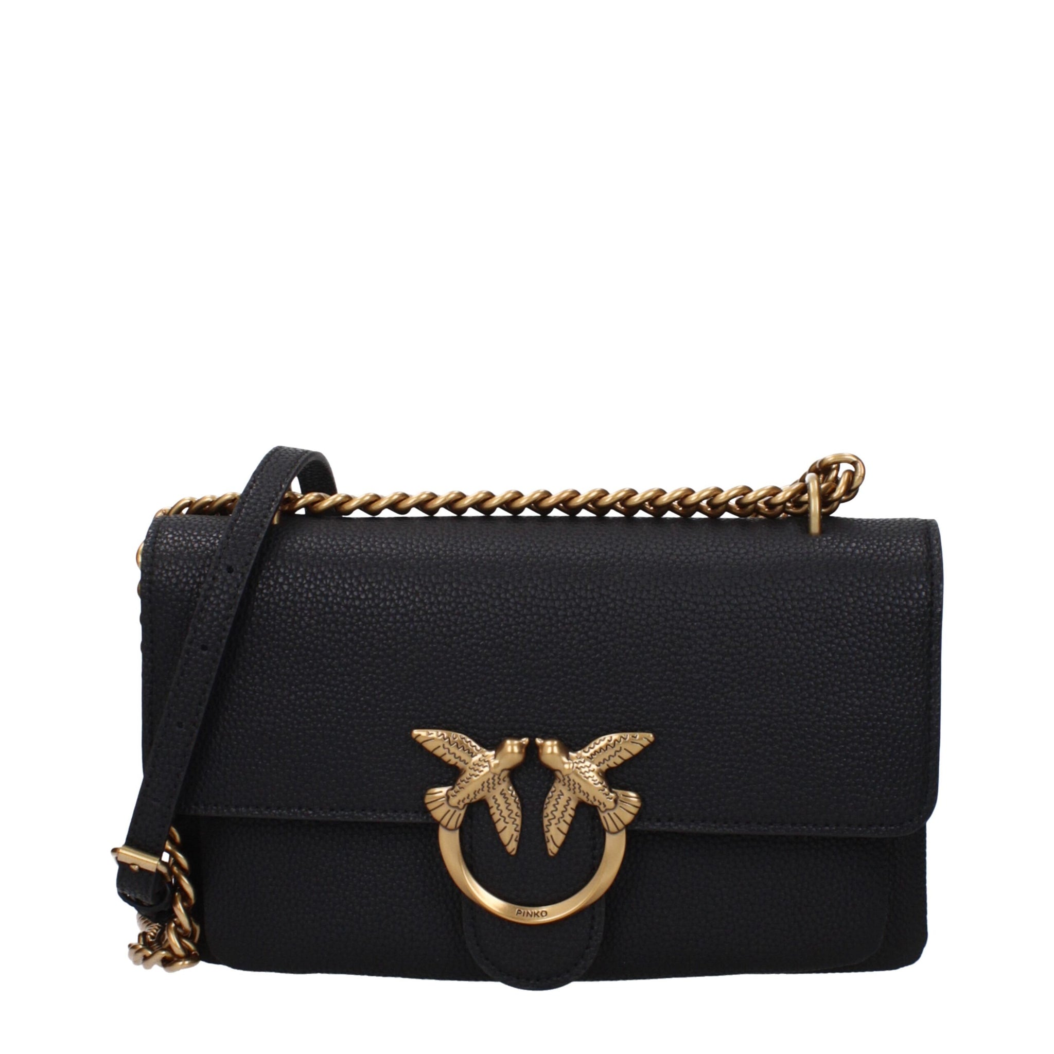 PINKO Black Leather Crossbody Bags