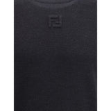 Fendi Black Fleece Wool Sweatshirt