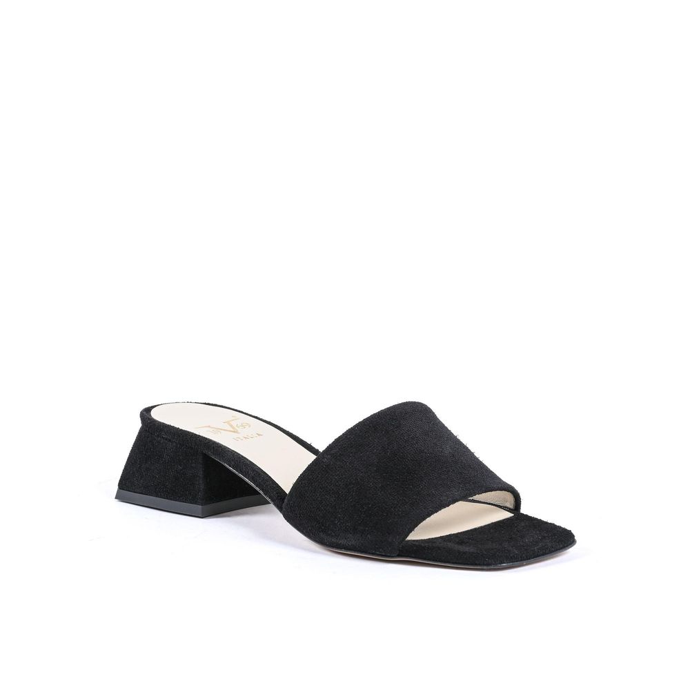 19V69 Italia Black Leather Sandal - Outfito.ae