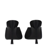 Amina Muaddi Black Satin High Heel Pumps