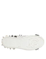 Dolce & Gabbana White Portofino Studded Men Sneakers Shoes