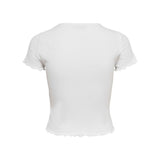 Only White Polyester T-Shirt