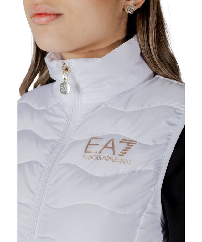 EA7 Emporio Armani White Polyester Sleveless Jacket