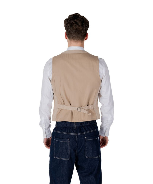 Gianni Lupo Beige Cotton Waistcoat