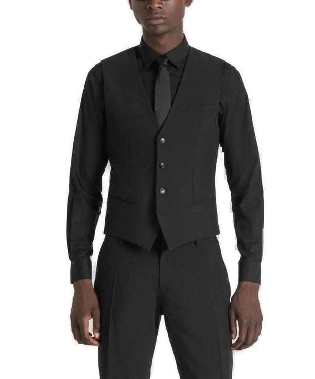 Antony Morato Black Polyester Waistcoat