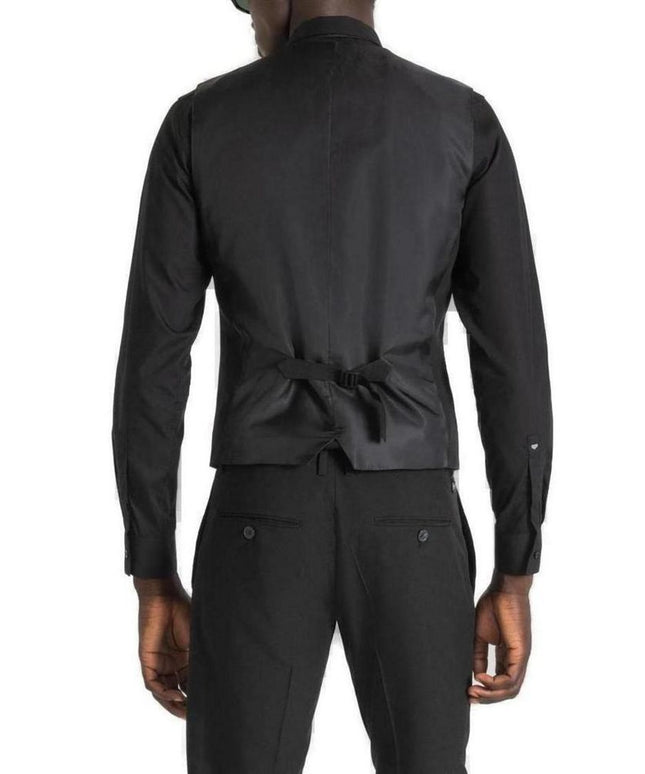 Antony Morato Black Polyester Waistcoat