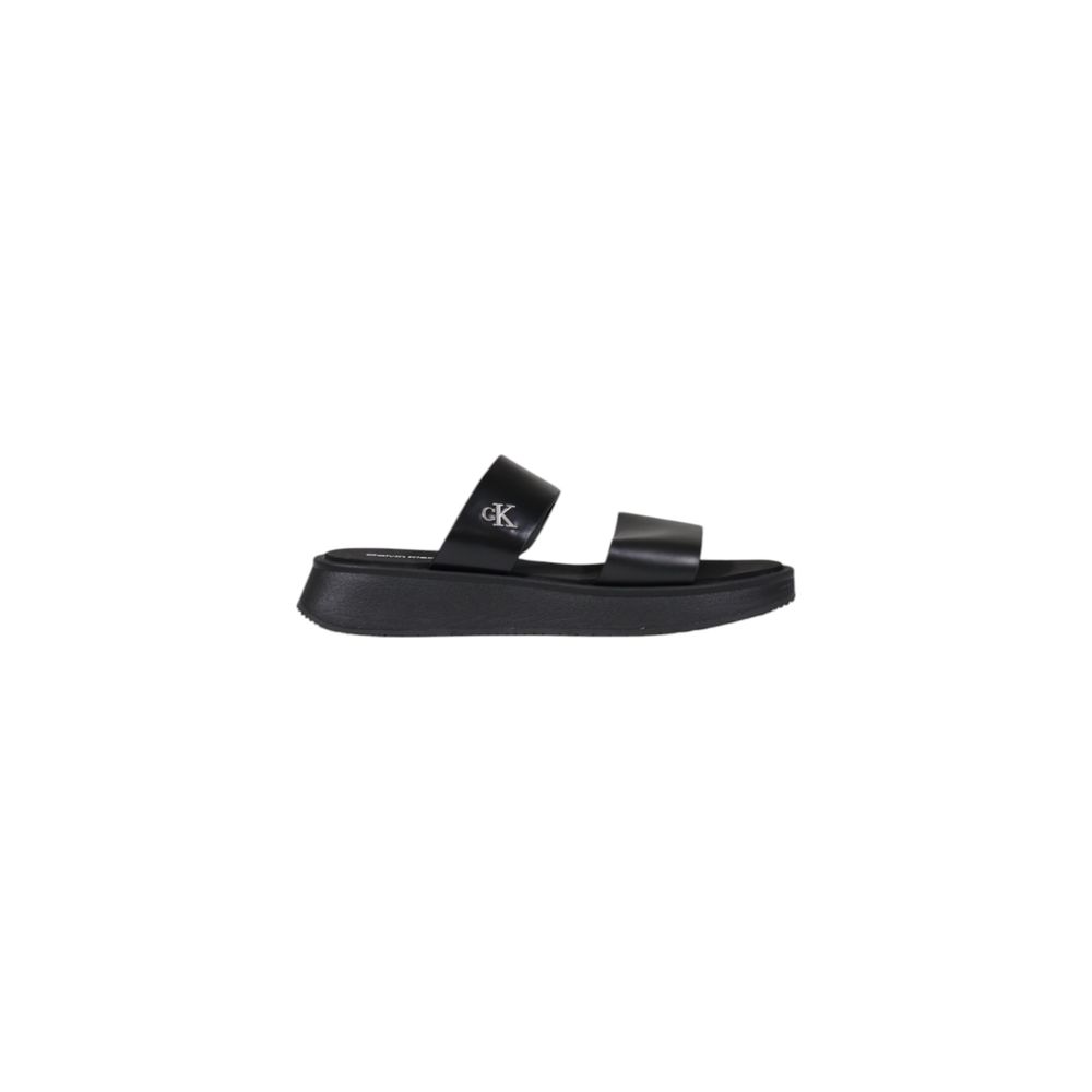 Calvin Klein Jeans Black Leather Sandal