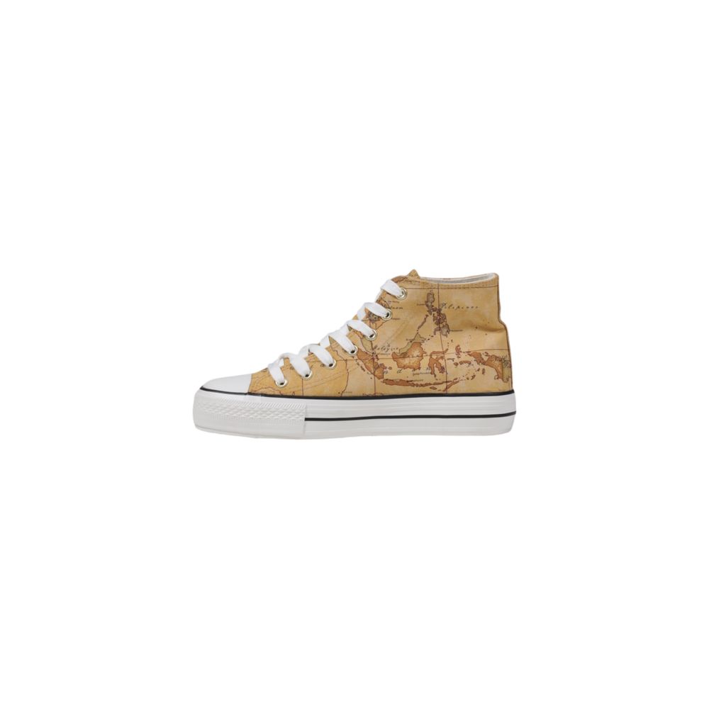 Alviero Martini Prima Classe Beige Fabric High Top Sneakers