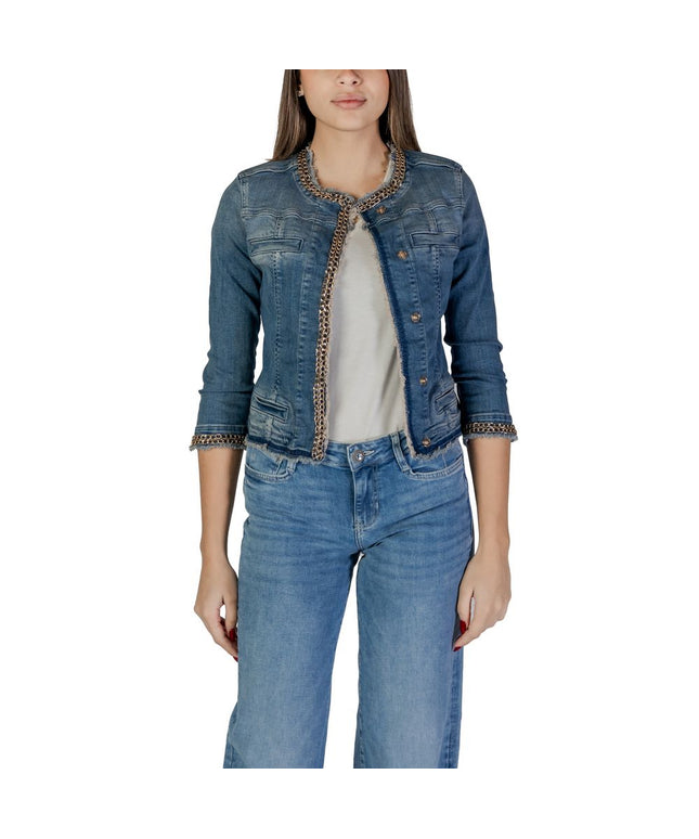 Liu Jo Light Blue Cotton Jackets & Coat