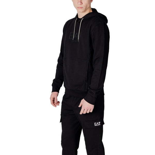 EA7 Emporio Armani Black Cotton Hoody