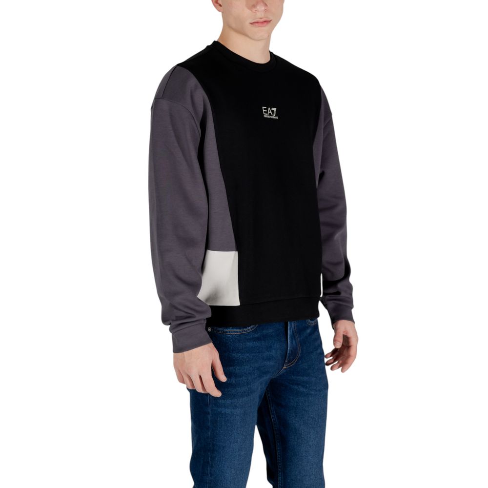 EA7 Emporio Armani Black Cotton Sweatshirt