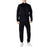 EA7 Emporio Armani Black Cotton Sweatsuit for men featuring a full-zip jacket and jogger pants, ideal for casual or athletic wear.