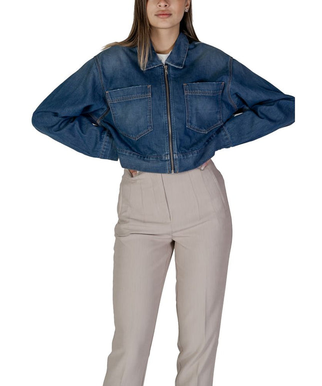 Replay Blue Cotton Jackets & Coat