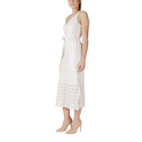 Vila Clothes Beige Recycled Polyester Midi