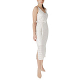 Vila Clothes Beige Recycled Polyester Midi