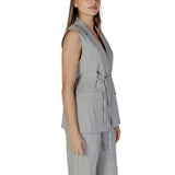 Vila Clothes Gray Recycled Polyester Waistcoat