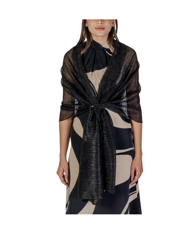 Rinascimento Black Polyester Scarf