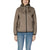 Blauer green polyamide women's jacket with hood and zip closure, shown front view. Lightweight shell coat ideal for casual outerwear.