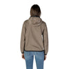 Back view of Blauer green polyamide women's jacket with hood and elastic hem, perfect for lightweight layering.