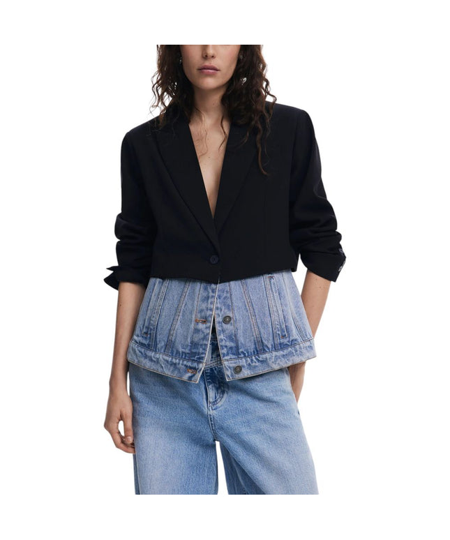 Desigual Black Cotton Blazer