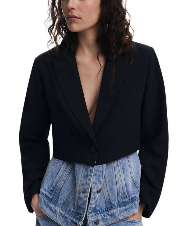 Desigual Black Cotton Blazer