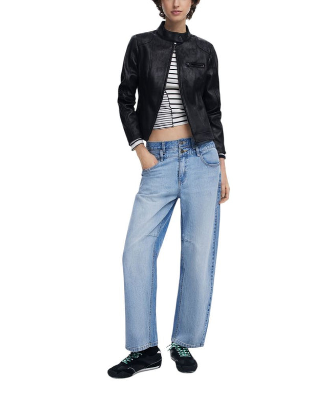 Desigual Black Polyester Jackets & Coat